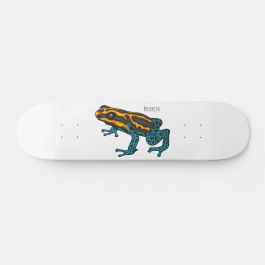 Poison dart frog cartoon illustratie persoonlijk skateboard (Horizontaal)