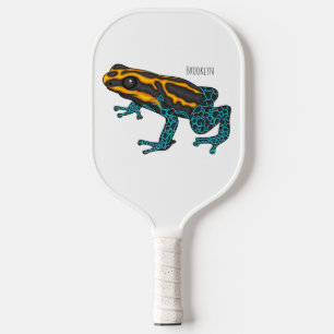 Poison dart frog cartoon illustratie pickleball paddle