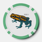 Poison dart frog cartoon illustratie poker chips (Achterkant)