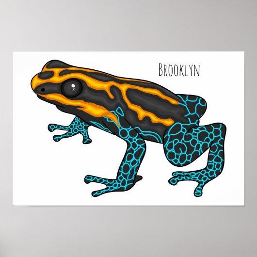 Poison dart frog cartoon illustratie poster (Voorkant)
