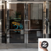 Poison dart frog cartoon illustratie raamsticker (Kantoordeur)