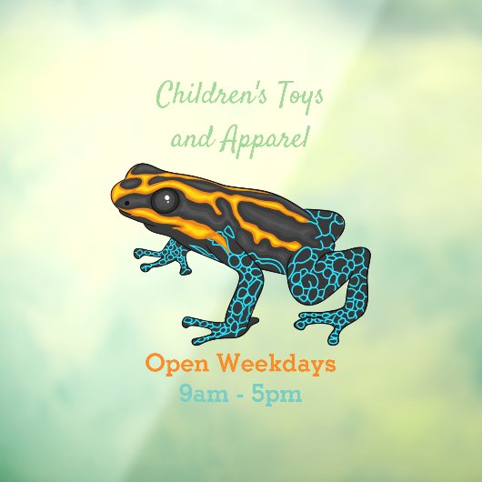 Poison dart frog cartoon illustratie raamsticker (Vel 3)