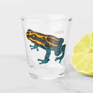 Poison dart frog cartoon illustratie shot glas