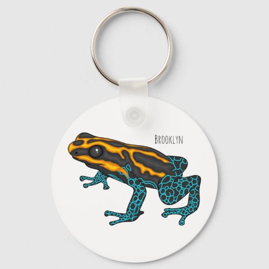 Poison dart frog cartoon illustratie sleutelhanger (Voorkant)