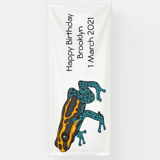 Poison dart frog cartoon illustratie spandoek (Verticaal)
