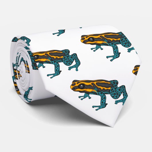 Poison dart frog cartoon illustratie stropdas (Opgerold)