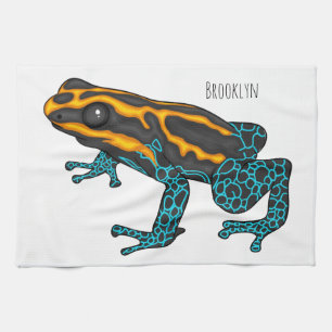 Poison dart frog cartoon illustratie theedoek