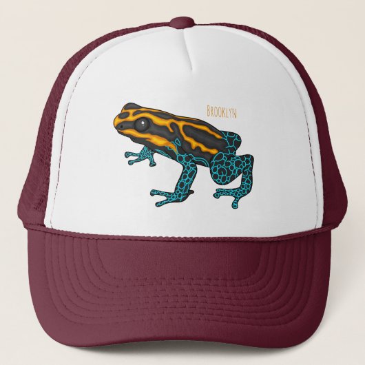 Poison dart frog cartoon illustratie trucker pet (Voorkant)