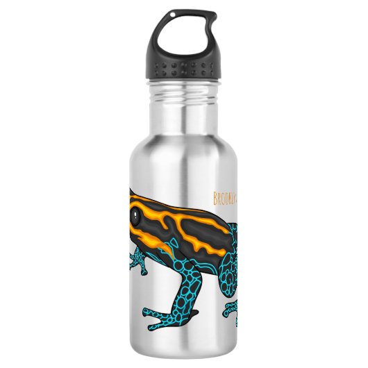 Poison dart frog cartoon illustratie waterfles (Voorkant)