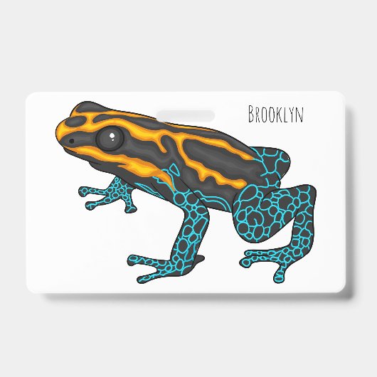 Poison dart frog cartoon illustration badge (Voorzijde)