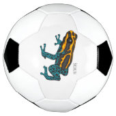 Poison dart frog cartoon illustration voetbal (Gedraaid)