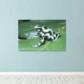 Poison Dart Frog (Dendrobates auratus) Cahuita Canvas Afdruk (Insitu (Houten vloer))