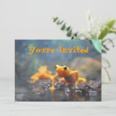 Poison Dart Frog Invitation Kaart (Staand voorkant)