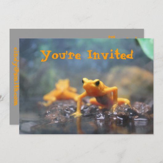 Poison Dart Frog Invitation Kaart (Voorkant / Achterkant)