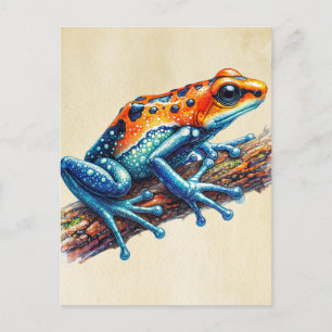 Poison Dart Frog Sinaasappel Blauw Briefkaart