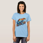 Poison Dart Frog Sinaasappel en Blauw T-shirt (Voorkant volledig)