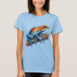Poison Dart Frog Sinaasappel en Blauw T-shirt