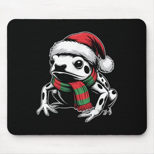 Poison Dart Frog Xmas Santa Hat Scarf Christmas Co Muismat (Voorkant)