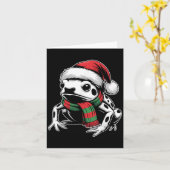 Poison Dart Frog Xmas Santa Hat Sjaal Kerstmis Co Kaart (Gele Bloem)