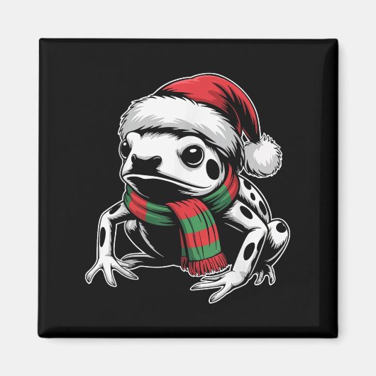Poison Dart Frog Xmas Santa Hat Sjaal Kerstmis Co Magneet (Voorkant)