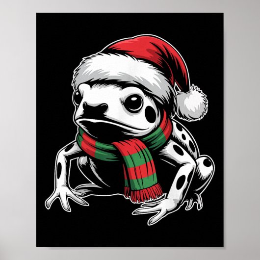 Poison Dart Frog Xmas Santa Hat Sjaal Kerstmis Co Poster (Voorkant)