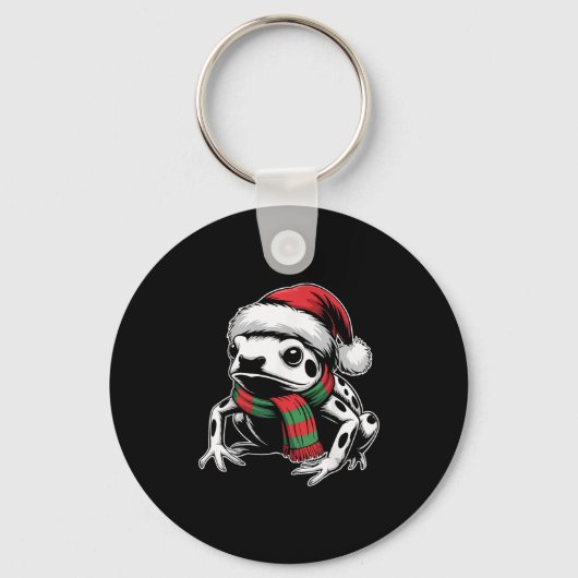 Poison Dart Frog Xmas Santa Hat Sjaal Kerstmis Co Sleutelhanger (Voorkant)