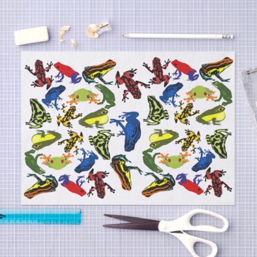 Poison Dart Frogs, kinder amfibische boomkikker Tissuepapier (Craft)