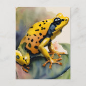 Poison Dart Yellow Frog Waterverf Art Briefkaart (Voorkant)