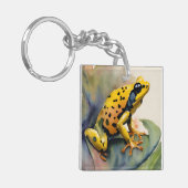 Poison Dart Yellow Frog Waterverf Sleutelhanger (Voorkant Links)