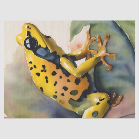 Poison Dart Yellow Frog Waterverf Tissuepapier (Voorkant)
