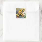 Poison Dart Yellow Frog Waterverf Vierkante Sticker (Tas)