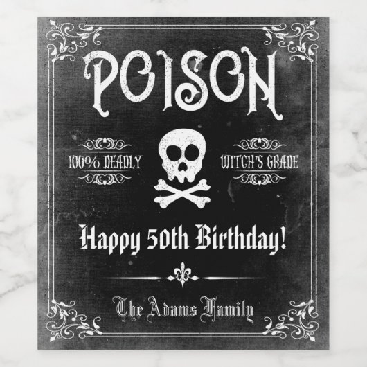 Poison Gothic Wijn Etiket (Enkel label)