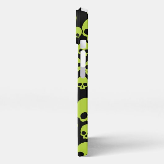 Poison Green Random Skulls Pattern iPhone Hoesje (Linkerkant)