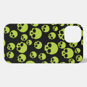 Poison Green Random Skulls Pattern iPhone Hoesje (Achterkant horizontaal)