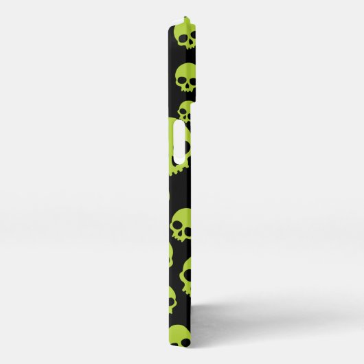 Poison Green Random Skulls Pattern iPhone Hoesje (Rechterkant)