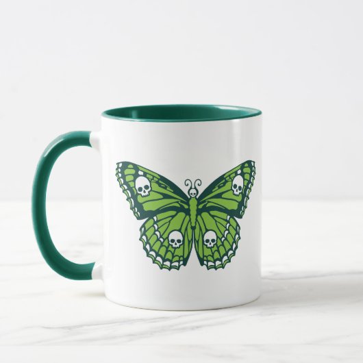 Poison Green Skull Butterfly Mok (Links)