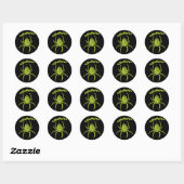 Poison Green Spider Classic Round Sticker (Vel)
