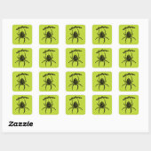 Poison Green Spider Vierkante Sticker (Vel)