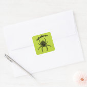 Poison Green Spider Vierkante Sticker (Envelop)