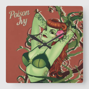 Poison Ivy Bombshell Vierkante Klok
