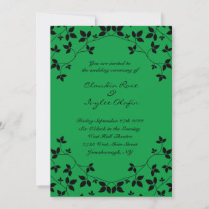 Poison Ivy Green & Black Gothic Wedding Invitation Kaart