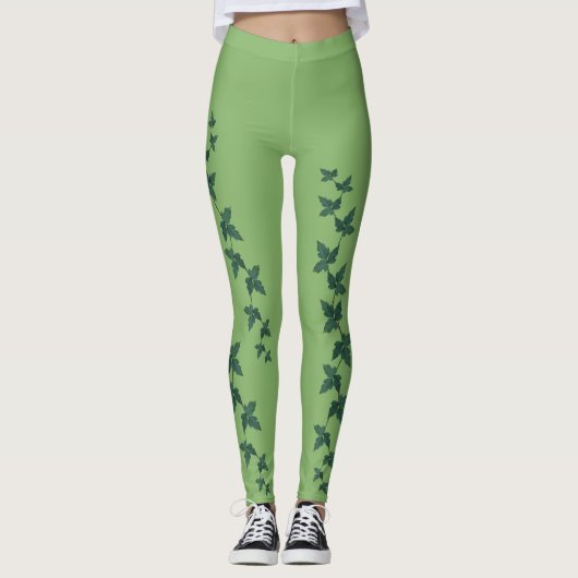 Poison Ivy Leaf-leggings | Linggroene leggings (Voorkant)