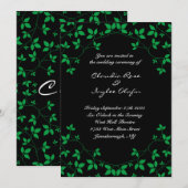 Poison Ivy Zwart & Groen Gotische bruiloft uitnodi Kaart (Voorkant / Achterkant)