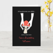 Poison Mushroom Creepy Witchy Dark Halloween Kaart (Gele Bloem)