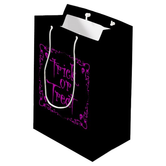 Poison Paarse Trick or treat Gift Bag Medium Cadeauzakje (Achterkant Gekanteld)