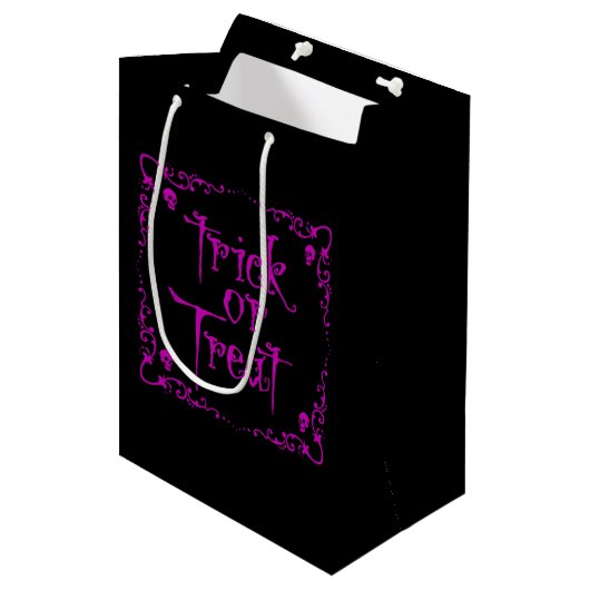 Poison Paarse Trick or treat Gift Bag Medium Cadeauzakje (Voorkant Gekanteld)
