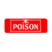 Poison Red Crossbones Danger Label (Voorkant)