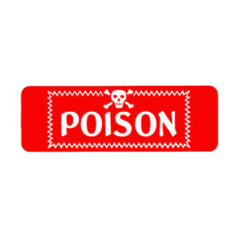 Poison  Red Crossbones Danger Label
