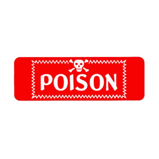 Poison  Red Crossbones Danger Label (Voorkant)