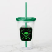 Poison Skull and Crossbones Halloween Design Print Acryl Drinkbeker (Voorkant)